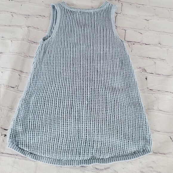 🔺️Cabi Blue Silk Blend Knit Hi-Low Sleeveless Sweater XSmall - Picture 4 of 14
